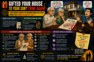 “Gifted Your House to Your Son? Think Again!” – Can Parents Cancel an Unconditional Gift Deed Under the Senior Citizen Act, 2007?