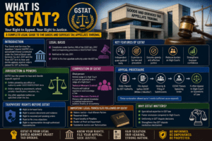 What is GSTAT? Learn about the Goods and Services Tax Appellate Tribunal (GSTAT), its powers, jurisdiction, appeal procedure, composition, important legal principles, and taxpayers’ rights in this complete legal guide