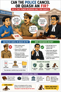 Can the Police Cancel or Quash an FIR? Or Is That Power Reserved Only for Courts?